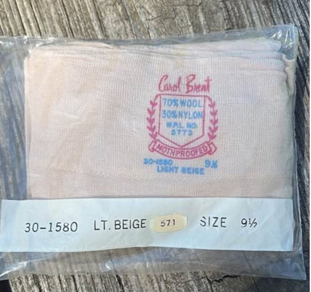 Vintage Carol Brent Wool Blend Stockings Size 9 1/2